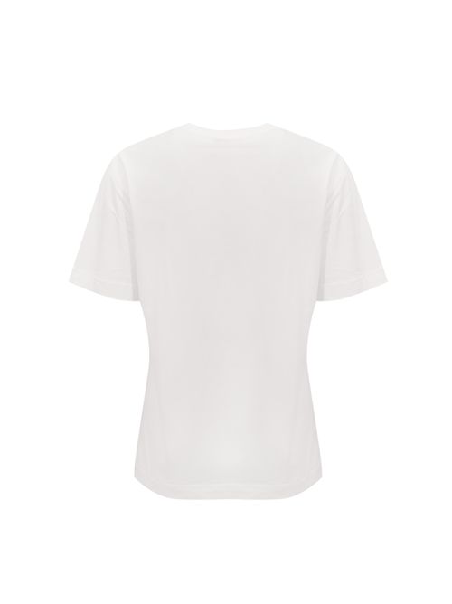 T-shirt Strepitoso in jersey di cotone con ricamo gioiello Bianco PINKO | 105526 A33FZ05
